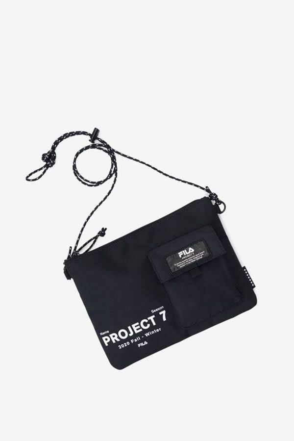 Bolsa De Nylon Fila Negras - Project 7 Small Nylon - España 820741HCT